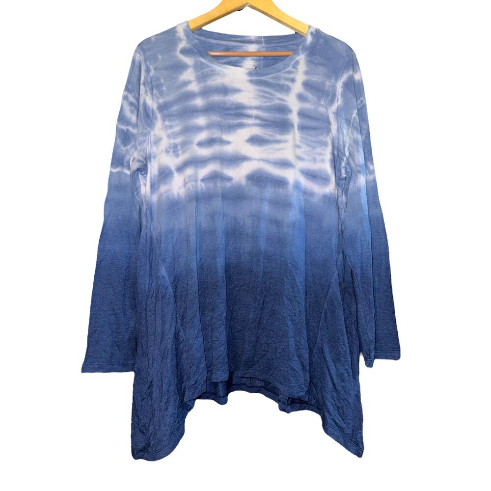 NWT Style & Co Asymmetrical Women's Top 1X Tie Dye‎ Beach Workwear Career Boho